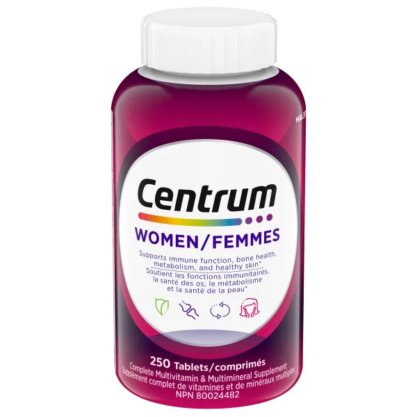 Centrum Complete Multivitamin and Mineral Supplement for Women, 250 Tablets