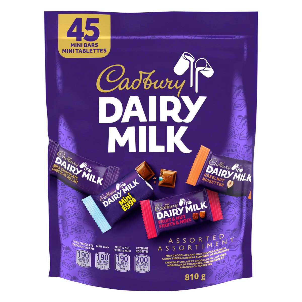 Cadbury Dairy Milk Assorted Mini Bars, 810 g