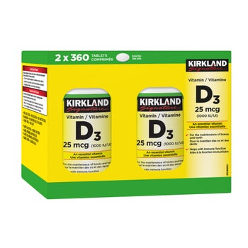 Kirkland Signature Vitamin D3 1,000 IU, 2 x 360 Tablets